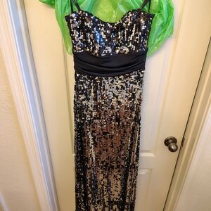 Strapless Sequin Evening Gown
